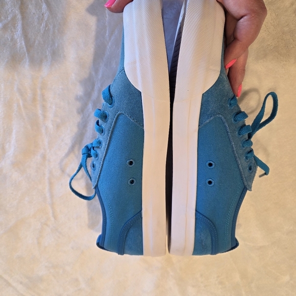 DC Youths Evan Boys Aqua Blue Leather Skateboard Shoes Sneakers Sz 6 Eu 37 Low - Picture 11 of 14